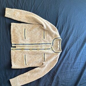 Beige Button-Up Cardigan